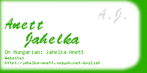 anett jahelka business card